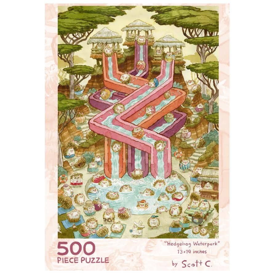 Hedgehog Waterpark by Scott C Shop | 500 Piece Jigsaw Puzzle – Puzzledly