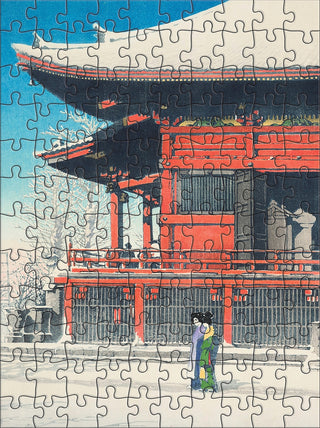 Kawase Hasui: Snowfall | 120 Piece Double-Sided Jigsaw Puzzle Set