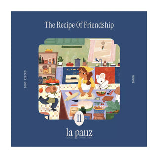 A vibrant illustration of a girl and her white dog baking together features on The Recipe of Friendship | 1,000 Piece Jigsaw Puzzle by la pauz—a charming celebration of baking and togetherness.