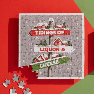 Tidings of Liquor & Cheese | 100 Piece Jigsaw Puzzle