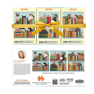Cats On Books | 250 Piece Jigsaw Puzzle Set