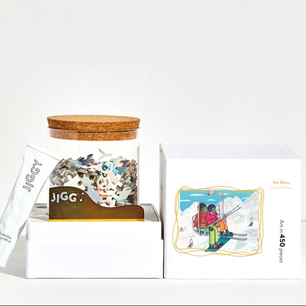 The Skiers by JIGGY Puzzles | 450 Piece Jigsaw Puzzle – Puzzledly