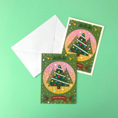 Merry Christmas Postcard | 99 Piece Jigsaw Puzzle