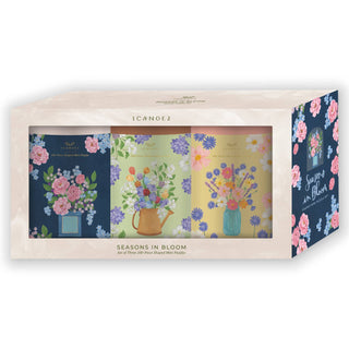 Seasons in Bloom by 1canoe2: Set of three 100-piece floral jigsaw puzzles, each with a unique flower arrangement—perfect mini puzzles for flower lovers.