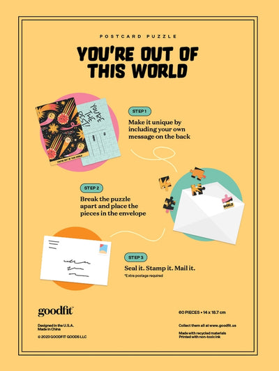 You're Out of This World Postcard | 60 Piece Jigsaw Puzzle