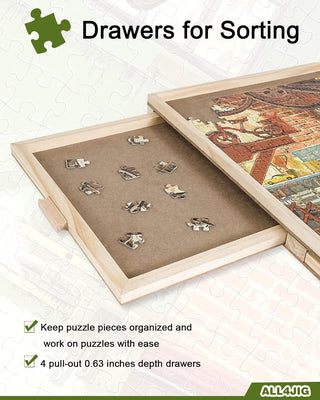Portable Wooden Jigsaw Puzzle Table