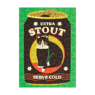 Extra Stout Cat | 99 Piece Mini Jigsaw Puzzle