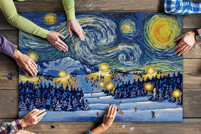 Starry Night Ski Resort | 1,000 Piece Jigsaw Puzzle
