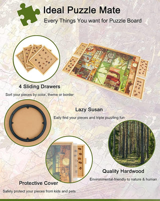 Portable Wooden Jigsaw Puzzle Table