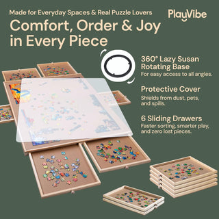 Portable Wooden Jigsaw Puzzle Table