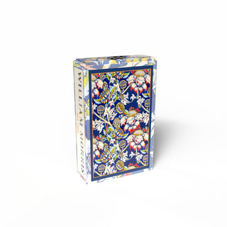 The Penny Puzzle William Morris Wey 1883 99-piece jigsaw comes in a vibrant floral box with “William Morris” on the side—ideal for vintage mini puzzle lovers and timeless design fans.