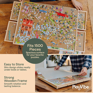 Portable Wooden Jigsaw Puzzle Table