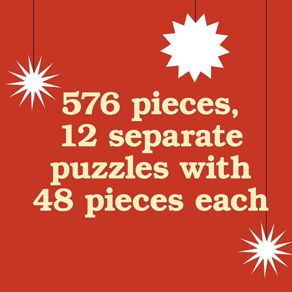Twelve Days of Catmas | 12 (Twelve) 48 Piece Jigsaw Puzzles
