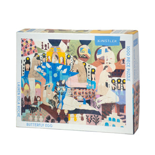 Butterfly Egg | 1,000 Piece Jigsaw Puzzle by Kinstler Puzzles features a vibrant, abstract design—ideal for fans of unique artist jigsaw puzzles seeking a colorful and challenging experience.
