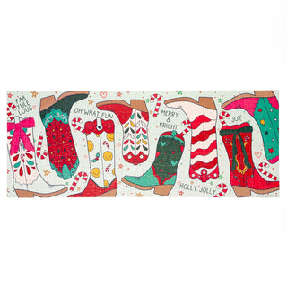 Christmas Western Cowgirl Boots | 400 Piece Panoramic Jigsaw Puzzle