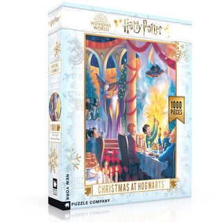 Experience festive wizarding fun with the Christmas at Hogwarts | 1,000 Piece Jigsaw Puzzle by New York Puzzle Company, featuring vibrant artwork of a Hogwarts Christmas feast—ideal for any Harry Potter fan.