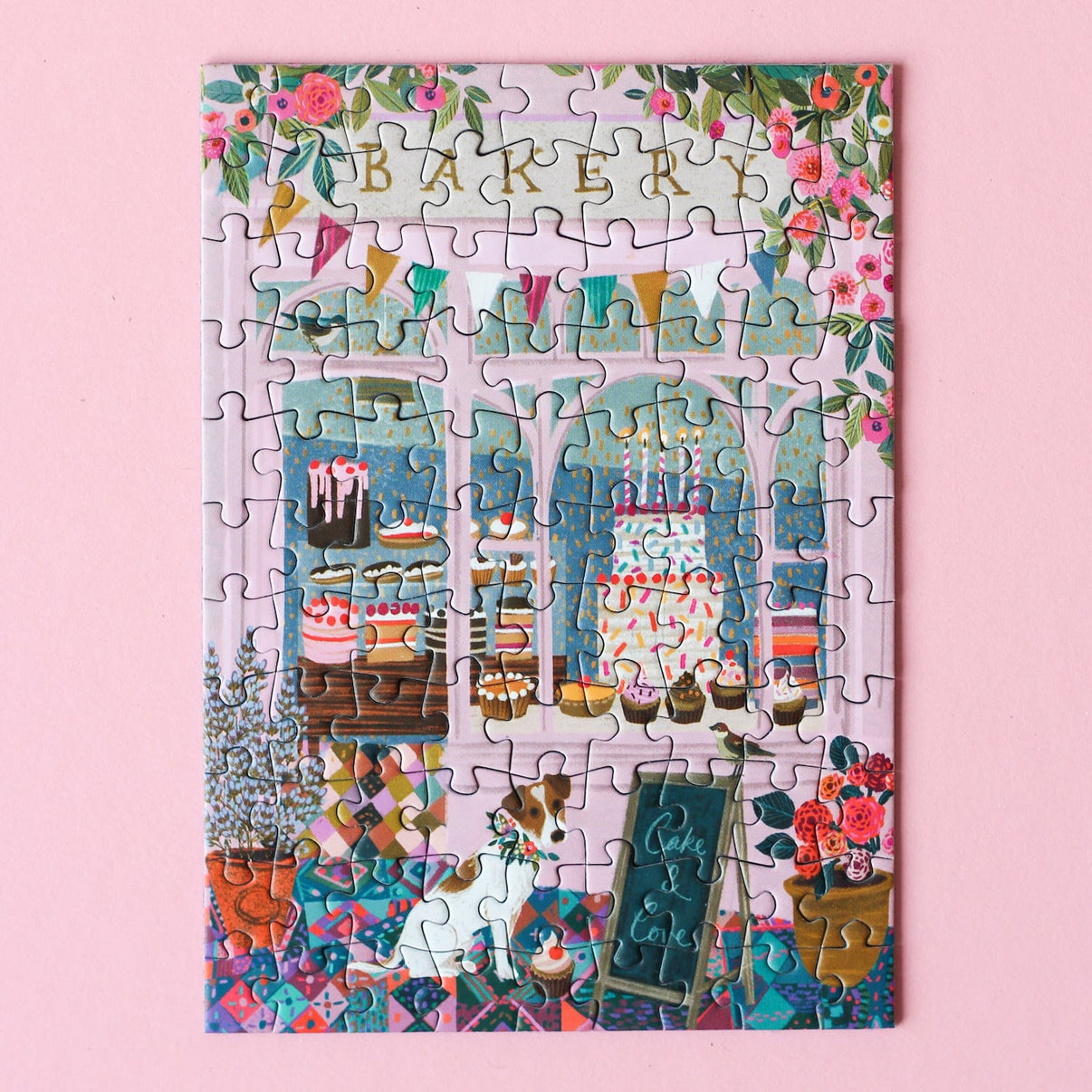 ラブ&ピースケ Cake & Love Mini by Piecely | 99 Piece Jigsaw Puzzle – Puzzledly
