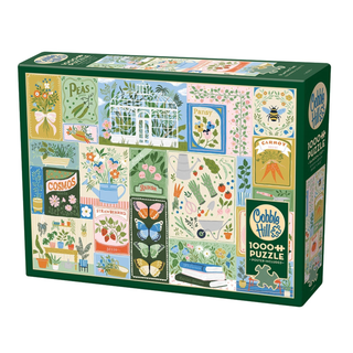 Experience the “Planting Time | 1,000 Piece Jigsaw Puzzle” by Cobble Hill—a vibrant, botanical-themed puzzle featuring beautifully illustrated seed packets, plants, books, and gardening tools. Perfect for garden lovers or anyone seeking a delightful seed packet puzzle to complete!.