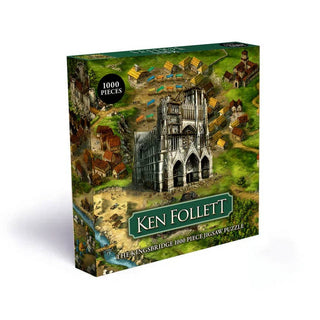 The Ken Follett: the Kingsbridge | 1,000 Piece Jigsaw Puzzle from Laurence King Publishing features stunning cathedral and town art—ideal for Pillars of the Earth fans and puzzle enthusiasts.