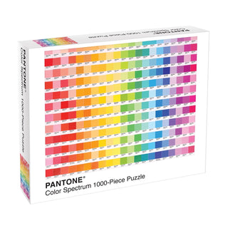 A rectangular Pantone Color Spectrum | 1,000 Piece Jigsaw Puzzle box featuring a grid of various color swatches.