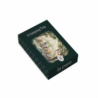 A La Pauz A Camping Trip | 99 Piece Jigsaw Puzzle mini box featuring an illustration of a campsite with the text A Camping Trip and 11 on the lid.