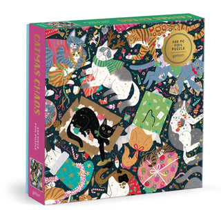 Galisons Catmas Chaos | 500 Piece Jigsaw Puzzle features playful cats with Christmas decorations—a festive and fun holiday puzzle perfect for cat lovers.