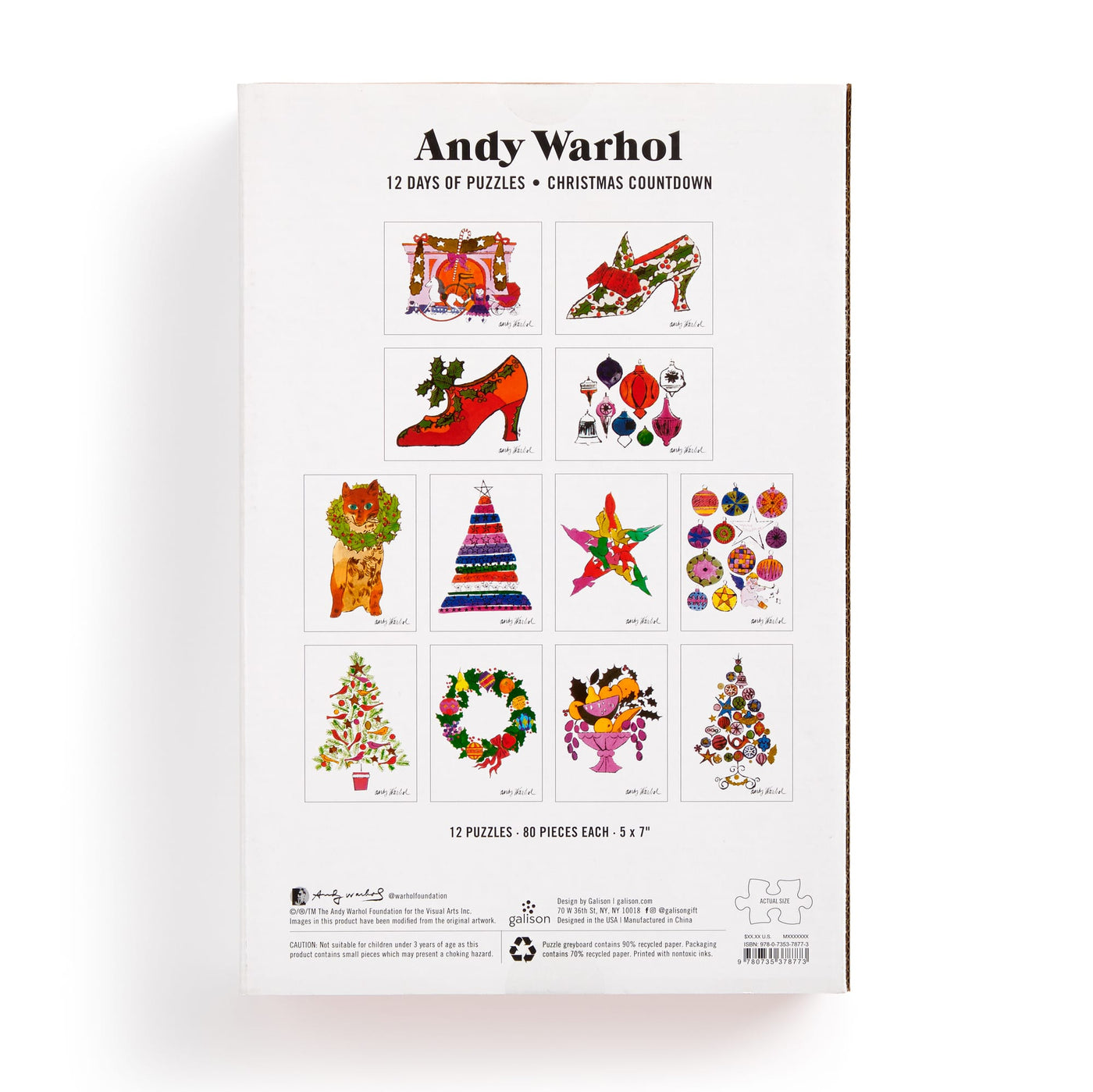 Andy Warhol 12 Days of Puzzles Christmas Advent Puzzle Calendar