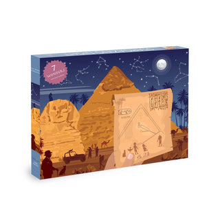 Olleo Puzzles’ The Great Pyramid: Stargazing Night is a 1,000-piece jigsaw puzzle featuring the Sphinx, pyramid under night skies with constellations, ancient Egyptian figures, and a scroll—inviting you to solve an epic challenge.