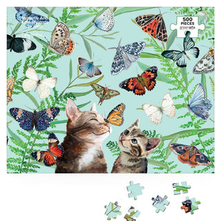 Butterfly & Kitten Friends | 500 Piece Jigsaw Puzzle