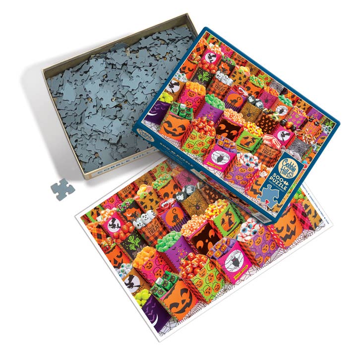 White Mountain Trick Or Treat Halloween Sweets 1000 Piece Jigsaw Puzzle - Collage Of Candy & Fun