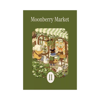 The Moonberry Market | 99 Piece Jigsaw Puzzle by la pauz features vibrant artwork of anthropomorphic animals shopping at a lively, greenery-filled market stall—perfect inspiration for your next cozy puzzle session.