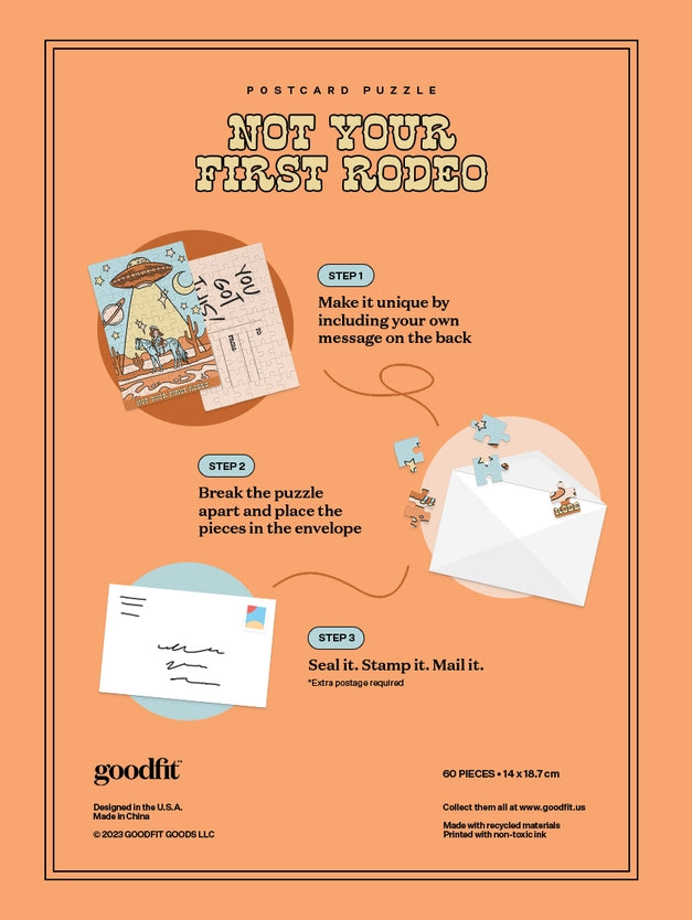 Not Your First Rodeo Postcard | 60 Piece Jigsaw Puzzle