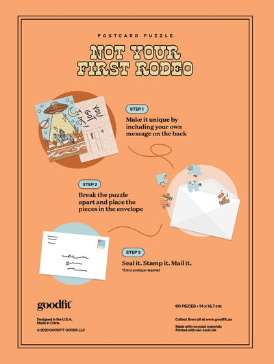 Not Your First Rodeo Postcard | 60 Piece Jigsaw Puzzle
