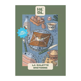Enjoy assembling the Heol Editions La Galette Bretonne | 99 Piece Jigsaw Puzzle, featuring a charming table with galette, eggs, ham, cheese, and milk—perfect for food lovers and puzzle fans alike.