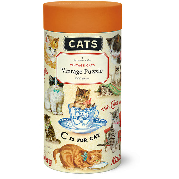 Vintage Cats by Cavallini & Co. | 1,000 Piece Jigsaw Puzzle