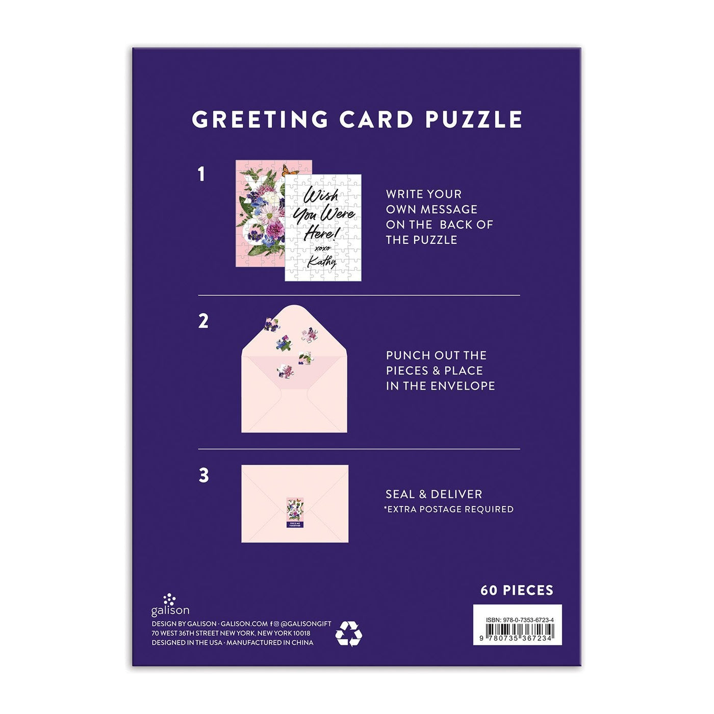Say It With Flowers XOXO | 60 Piece Greeting Card Jigsaw Puzzle
