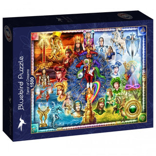 Bluebird Puzzle's Tarot of Dreams | 1,500 Piece Jigsaw Puzzle features vivid tarot card imagery—an ideal large puzzle for tarot fans and jigsaw enthusiasts.