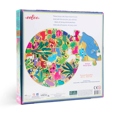 Busy Cats | 100 Piece Round Jigsaw Puzzle