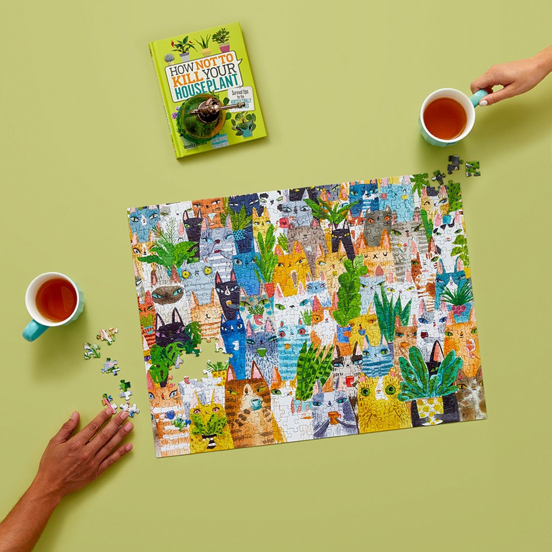 Cat Plant Exchange Puzzle | 500 Piece Jigsaw Puzzle WerkShoppe Puzzledly.