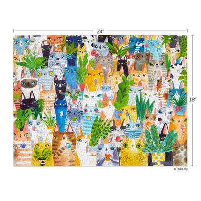 Cat Plant Exchange Puzzle | 500 Piece Jigsaw Puzzle WerkShoppe Puzzledly.