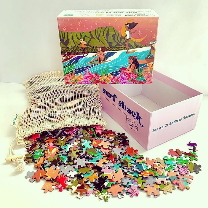 Party Wave | 1,000 Piece Jigsaw Puzzle Surf Shack Puzzles Puzzledly.