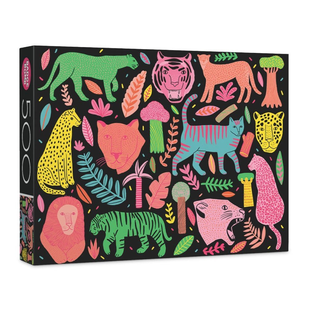 Wild Cats Puzzle | 500 Piece Jigsaw Puzzle Badge Bomb Puzzledly.