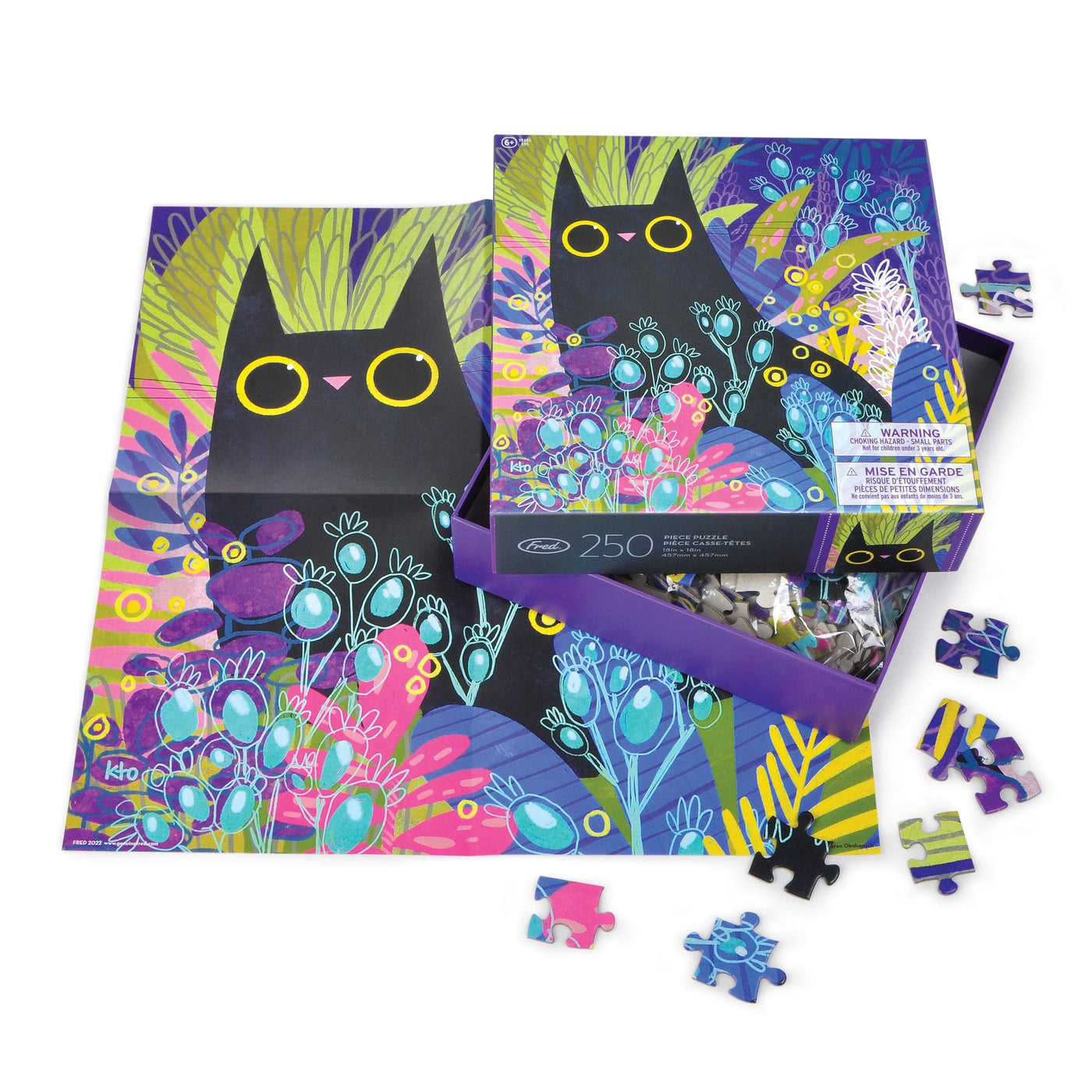 Black Cat No. 2 by Fred  250 Piece Jigsaw Puzzle