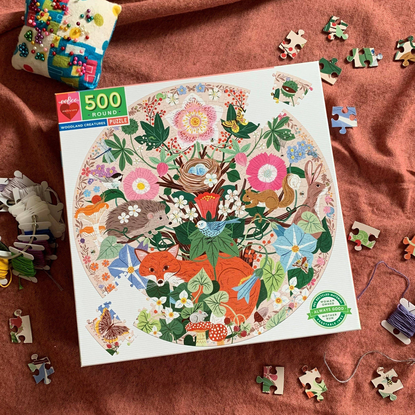 Woodland Creatures | 500 Piece Round Jigsaw Puzzle