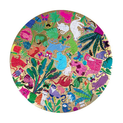 Busy Cats | 100 Piece Round Jigsaw Puzzle