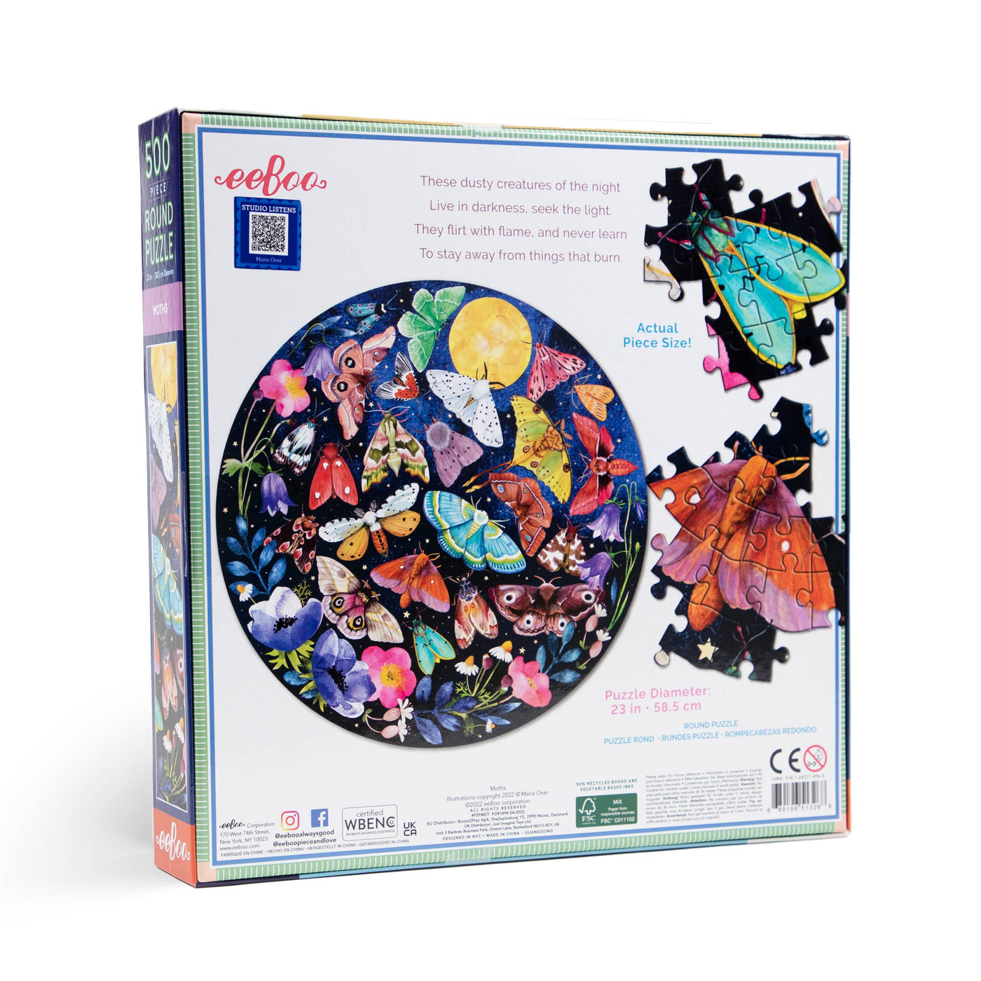 Moths | 500 Piece Round Jigsaw Puzzle