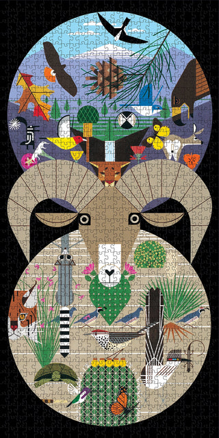 Charley Harper: The California Desert Mountains | 1,000 Piece Jigsaw Puzzle