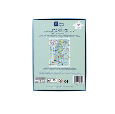 New York City Map | 250 Piece Jigsaw Puzzle Pick Me Up Puzzle Puzzledly.