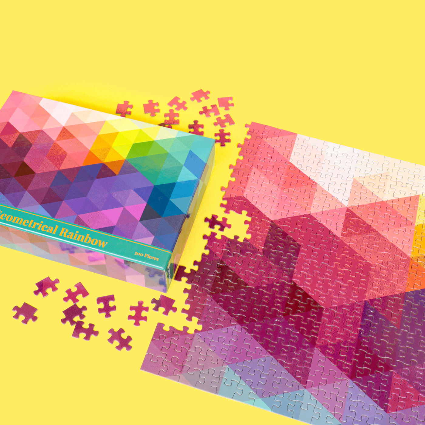 Geometrical Rainbow | 500 Piece Jigsaw Puzzle Puzzledly Puzzledly.