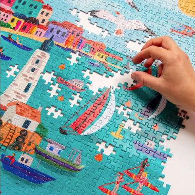 Seaside Harbour Puzzle | 1,000 Piece Jigsaw Puzzle Pick Me Up Puzzle Puzzledly.